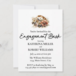 Attractive Wedding Ring, Engagement Bash Invitation