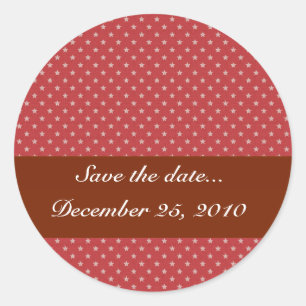 Attractive white stars on rough red surface classic round sticker