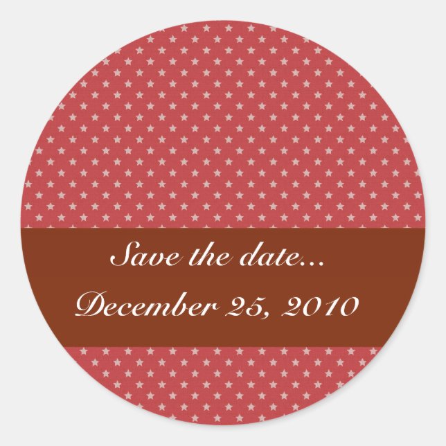 Attractive white stars on rough red surface classic round sticker (Front)