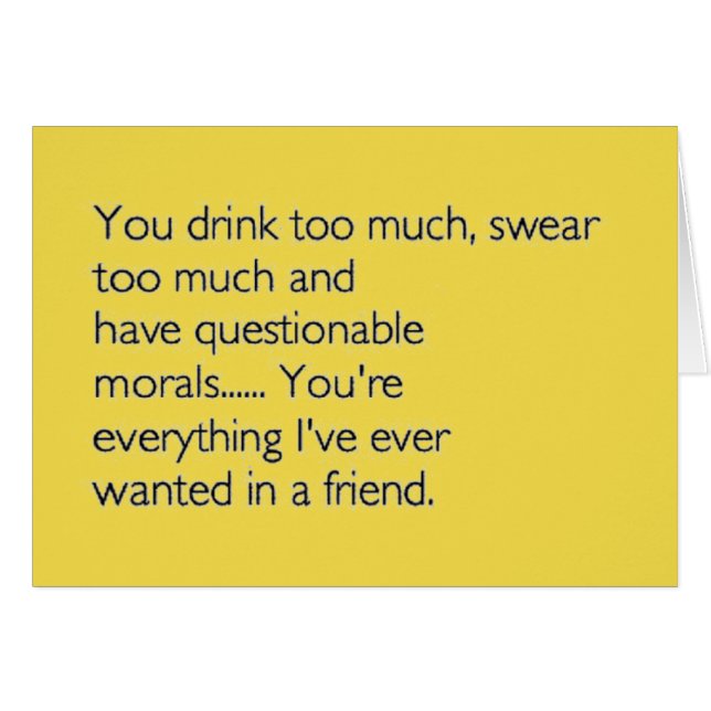 **ATTRIBUTES OF A BEST FRIEND** BIRTHDAY CARD (Front Horizontal)