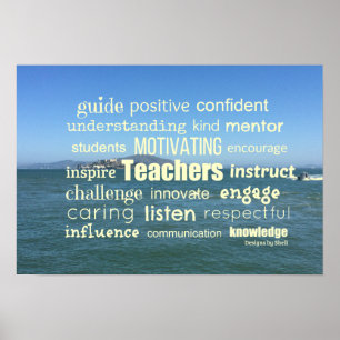 Attributes of a Great Teacher Word Collage Poster