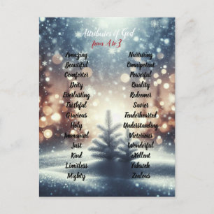 Attributes of God Christmas Winter Days Postcard