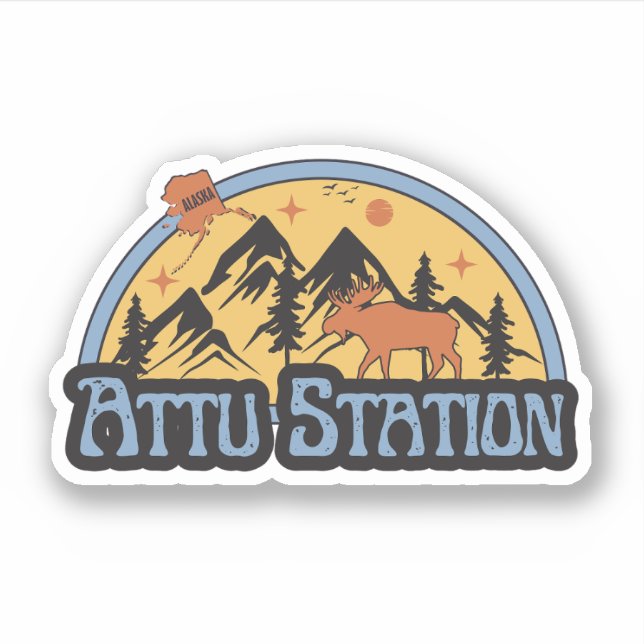 Attu Station, Alaska Sticker (Front)