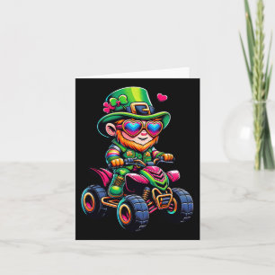 Atv 4 Wheeler Leprechaun Kids Mens Womens St Patri Card