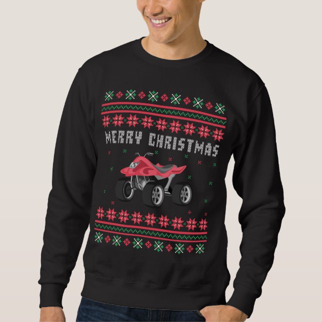 ATV 4 Wheeler Ugly Christmas Sweater (Front)
