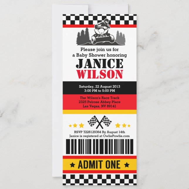 ATV Dirt Quad Bike Baby Shower Party Invitation (Front)