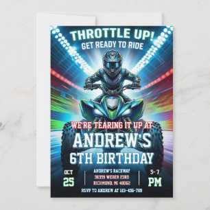 ATV Four Wheeler Birthday Party Invitation 