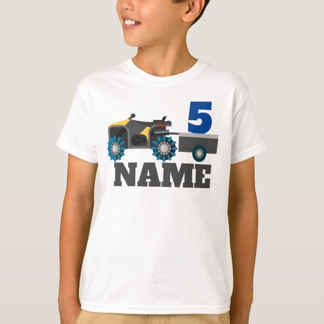 ATV four wheeler personalised birthday T-Shirt (Front)