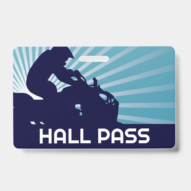 ATV Jump Teacher Hall Pass  ID Badge (Front)