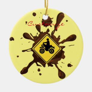 ATV Mudding Sign Thunder_Cove Ceramic Tree Decoration