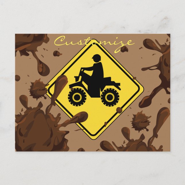 ATV Mudding Sign Thunder_Cove Postcard (Front)