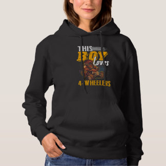 ATV Outfit 4 wheeler Mudding  Boys Four Wheeler Hoodie