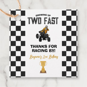 ATV Quad 4 Wheeler 2nd Birthday Party Favour Tags