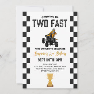 ATV Quad 4 Wheeler 2nd Birthday Party Invitation
