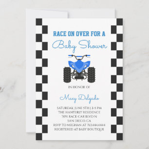 ATV Quad 4 Wheeler Baby Shower Invitation