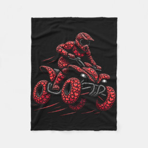 Atv Quad 4 Wheeler Bike Heart Atv Rider Boys Mens Fleece Blanket
