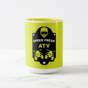 Atv quad adventures r Two-Tone coffee mug