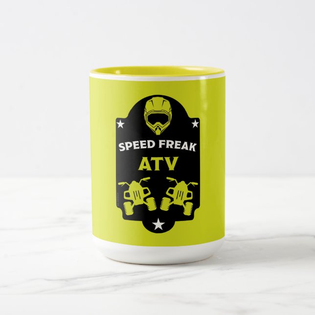 Atv quad adventures   r Two-Tone coffee mug (Center)