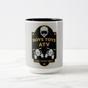 Atv quad adventures   Two-Tone coffee mug