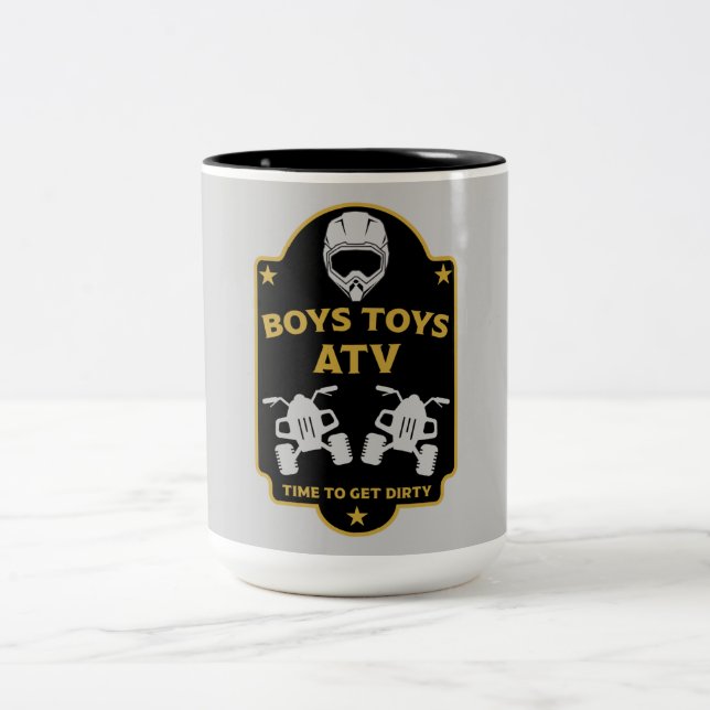 Atv quad adventures   Two-Tone coffee mug (Center)
