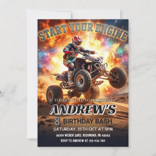 ATV Quad Bike Birthday Party Invitation 