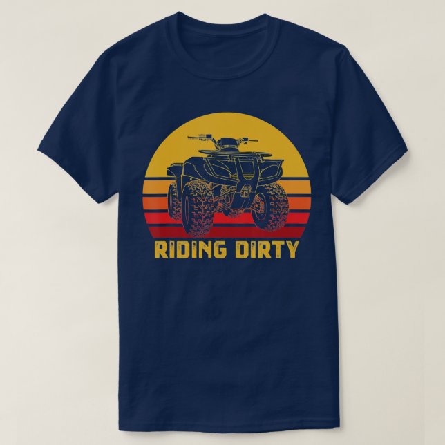 ATV Quad Bike Riding Dirty Retro All Terrain Vehic T-Shirt (Design Front)