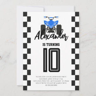 ATV Quad Four Wheeler Birthday Party Invitation