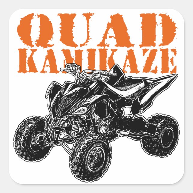 ATV Quad Kamikaze Square Sticker (Front)