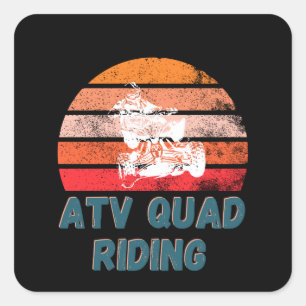 atv quad riding square sticker