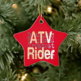 ATV Rider Extraordinaire Ceramic Tree Decoration