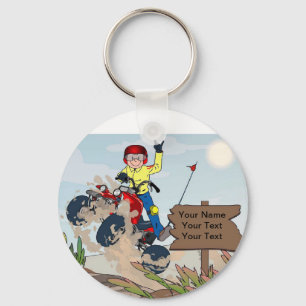 ATV Rider - Male Cartoon by PrintedPerfection.com Key Ring