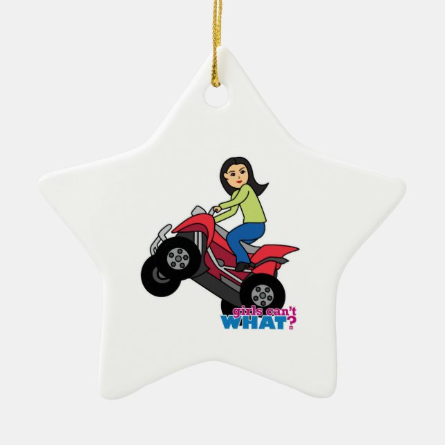 ATV Rider - Medium Ceramic Tree Decoration (Front)