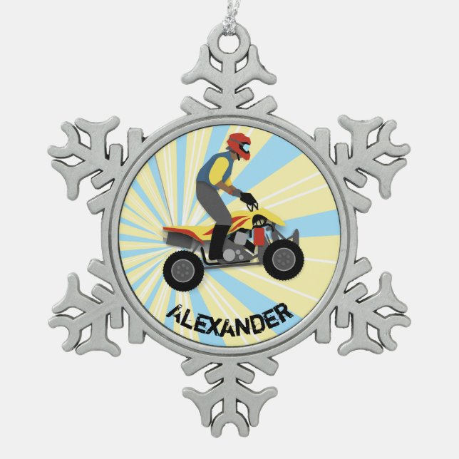 ATV SNOWFLAKE PEWTER CHRISTMAS ORNAMENT (Front)