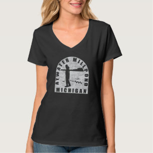 Atwater Millpond Ice Fishing Michigan T-Shirt