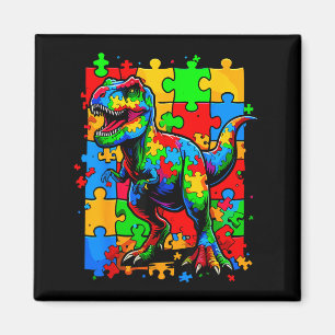 Au Awareness Autistic Puzzle T-Rex Dinosaur Magnet