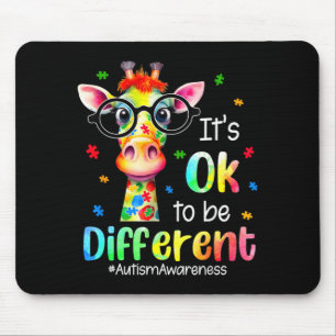 Au Awareness Cute Giraffe Animal Be Different Mouse Mat