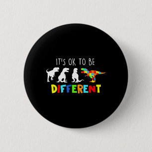Au Awareness Dinosaur Kid Boys Be Different 6 Cm Round Badge