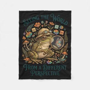Au Awareness Frog Seeing The World From Different Fleece Blanket
