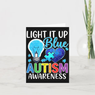 Au Awareness Light Bulb Shine Blue Card