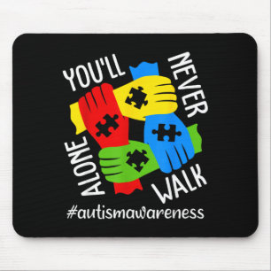 Au Awareness Suprt Alone Puzzle Youll Never Walk Mouse Mat