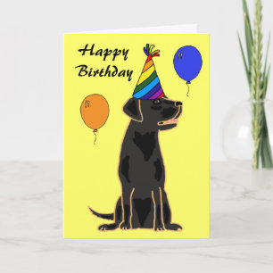 AU- Black Labrador Birthday Card