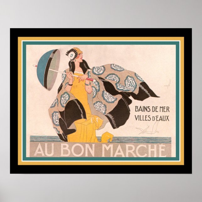"Au Bon Marche" 1923 Art Deco Poster (Front)