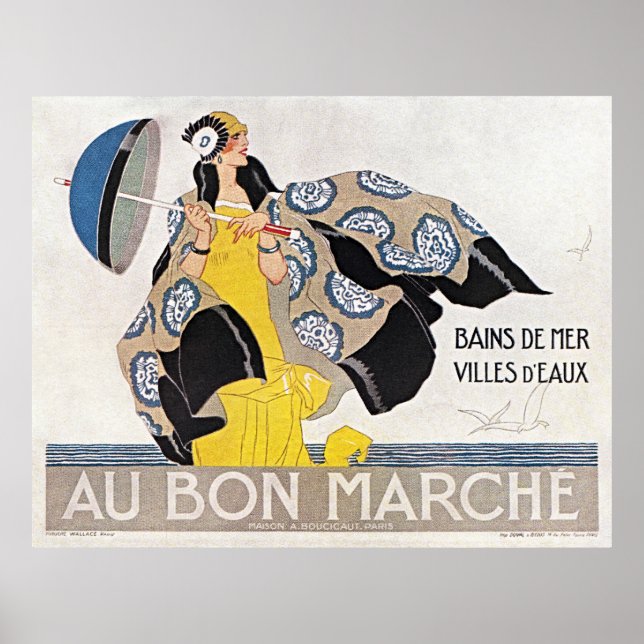 Au Bon Marche - Vintage Fashion Art Deco Poster (Front)