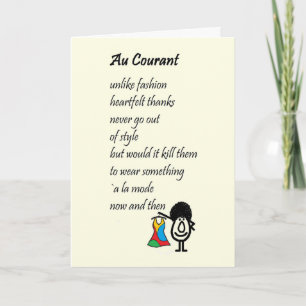 Au Courant - a funny thank you poem