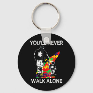 Au Dad Suprt Alone Puzzle Youll Never Walk Key Ring