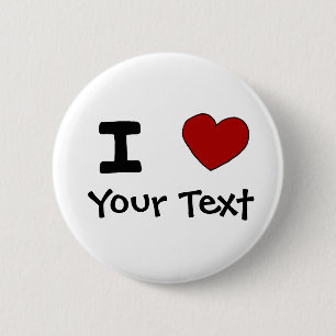 AU- I Heart Love Custom Design 6 Cm Round Badge