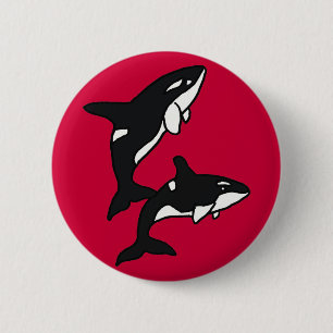 AU- Leaping Killer Whale Button