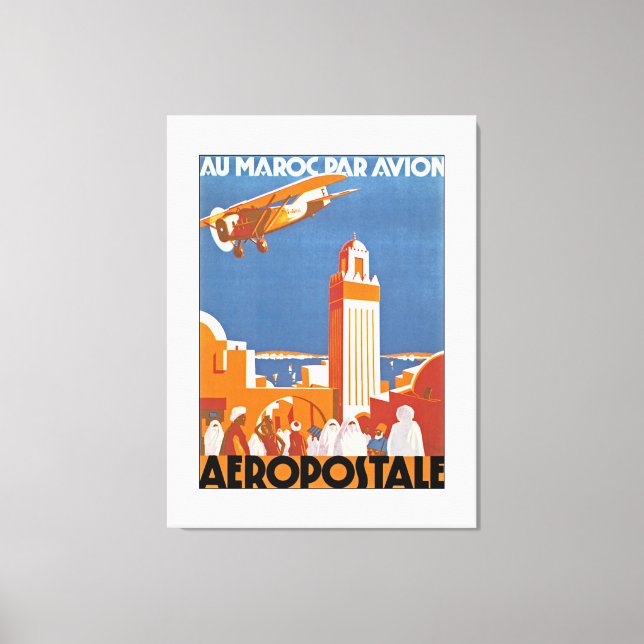 Au Maroc Par Avion Canvas Print (Front)