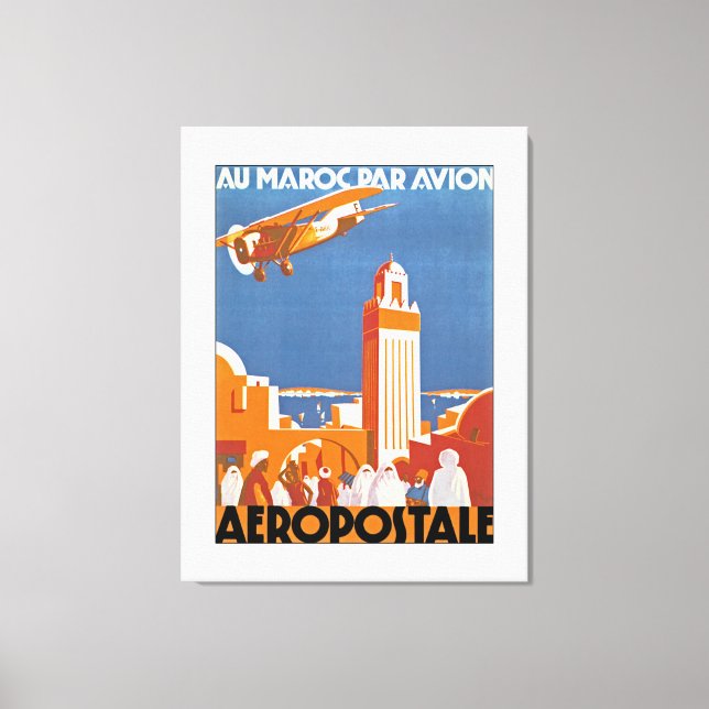 Au Maroc Par Avion - L Canvas Print (Front)