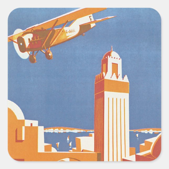 Au Maroc Par Avion Square Sticker (Front)
